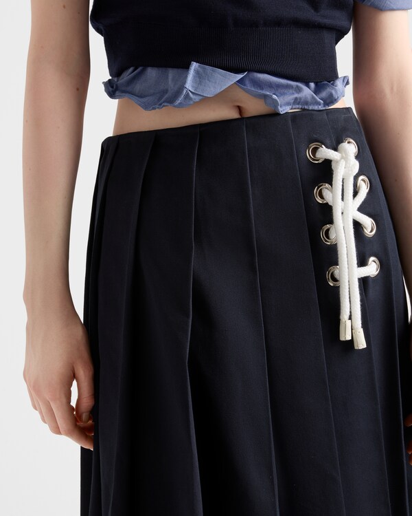 Jupe plissée en coton stretch - Bleu Jupe plissée en coton stretch - Bleu