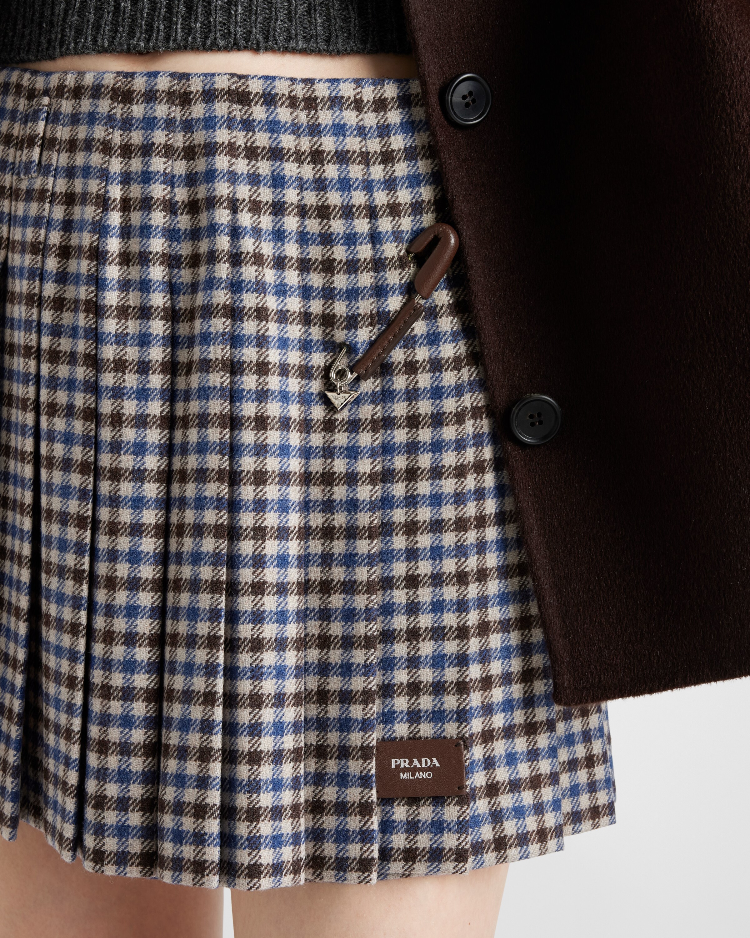 Ebony Checked wool miniskirt | PRADA