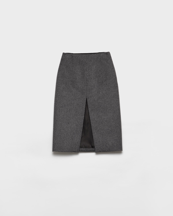 スカート PRADA FW25 Dark grey wool skirt (P107ZSOOOC2O F0480) Dark grey wool skirt – G&B