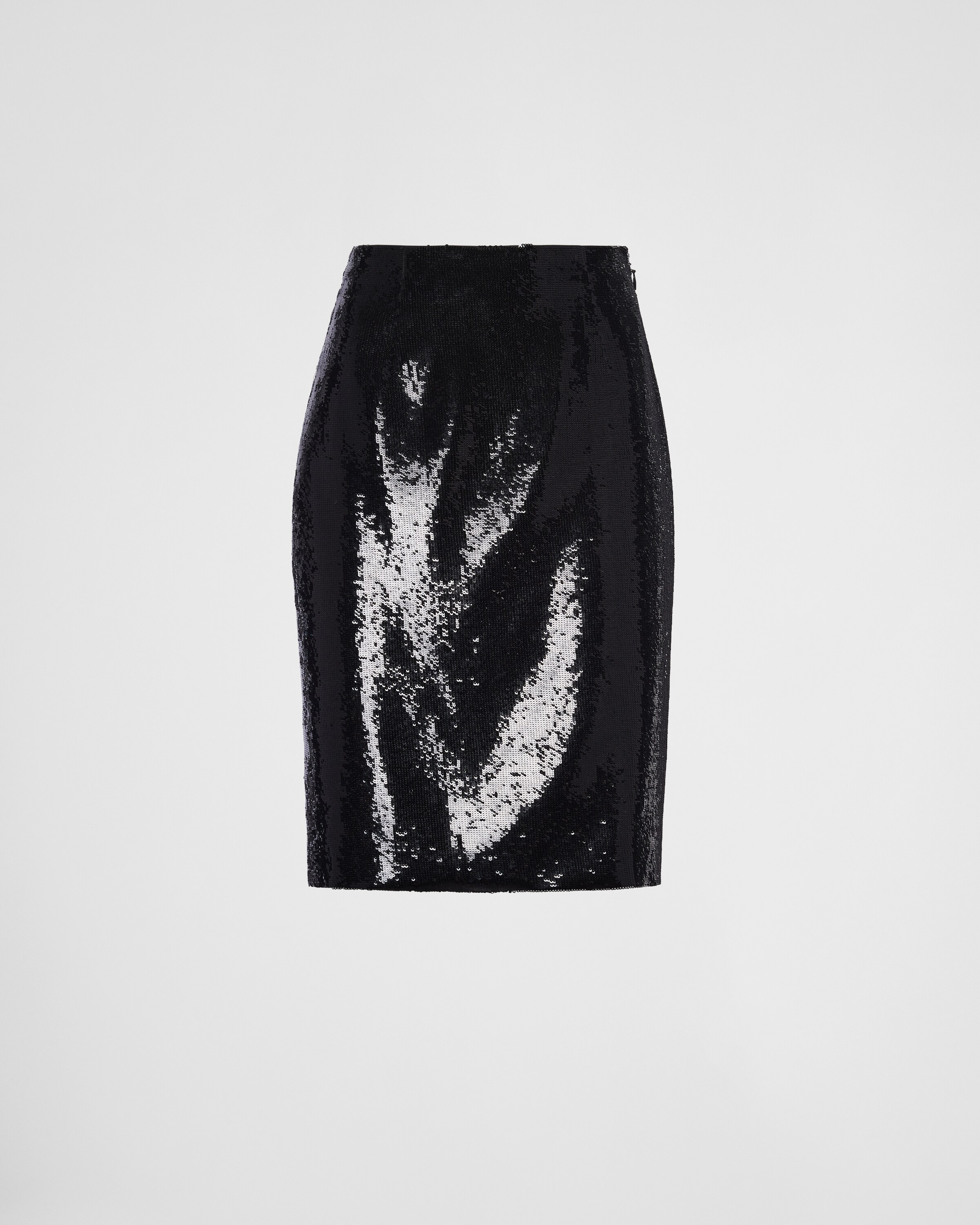 Shop Prada Sequined Midi-skirt In Black