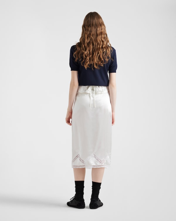 Embroidered satin skirt Embroidered satin skirt