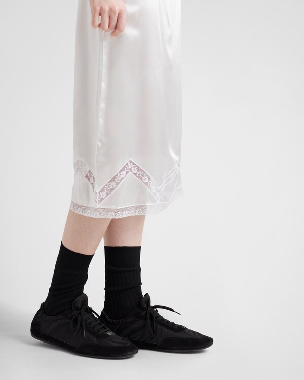 Embroidered satin skirt Embroidered satin skirt