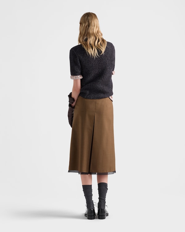 Wool midi-skirt - Tobacco Wool midi-skirt - Tobacco