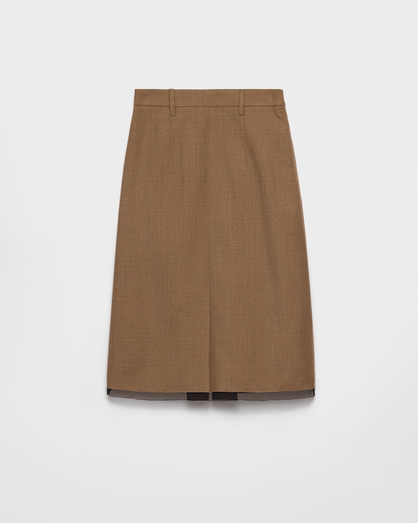 Wool midi-skirt - Tobacco Wool midi-skirt - Tobacco