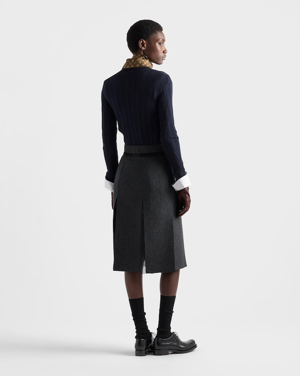 Double wool midi-skirt - Slate Gray Double wool midi-skirt - Slate Gray