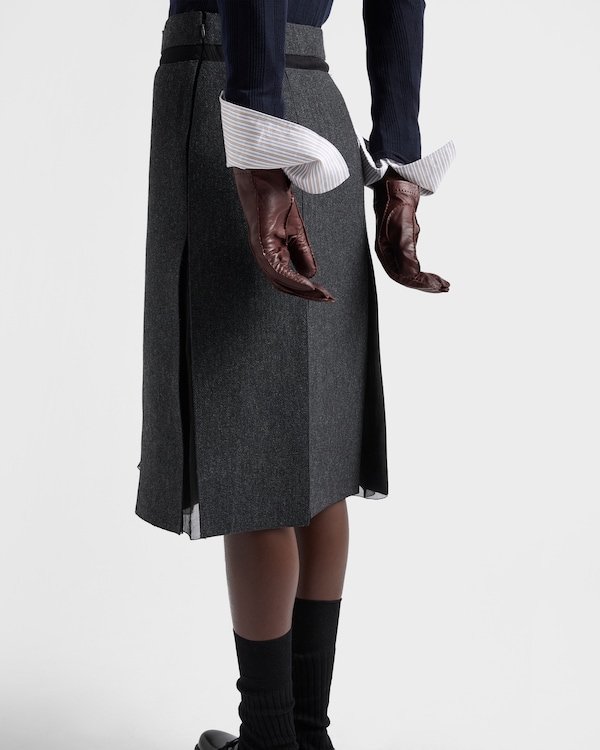 Double wool midi-skirt - Slate Gray Double wool midi-skirt - Slate Gray