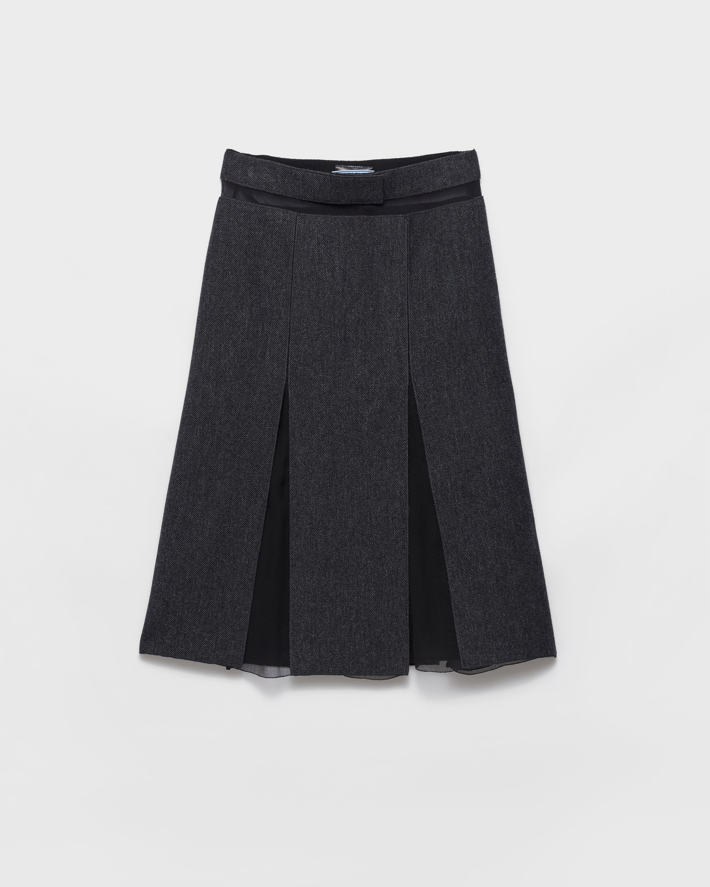 Slate Gray Double Wool Midi-skirt | PRADA - United States
