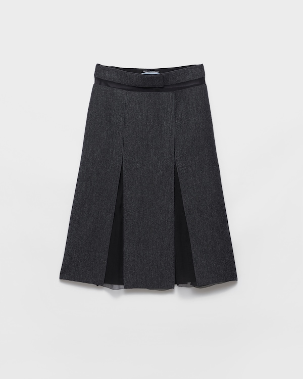 Double wool midi-skirt - Slate Gray Double wool midi-skirt - Slate Gray