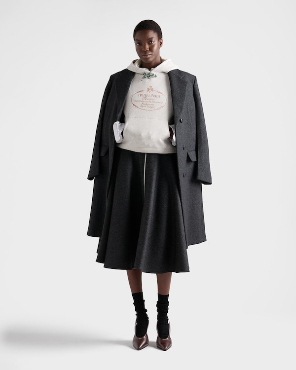 Double wool midi-skirt - Slate Gray Double wool midi-skirt - Slate Gray