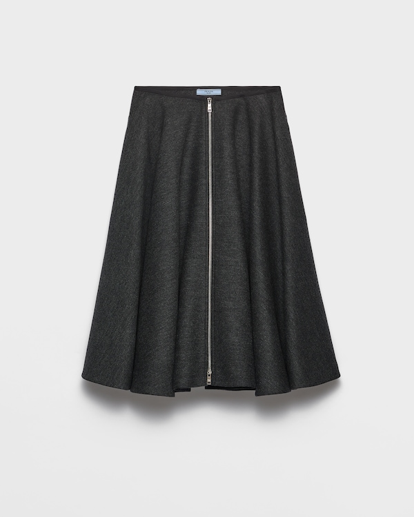 Double wool midi-skirt - Slate Gray Double wool midi-skirt - Slate Gray
