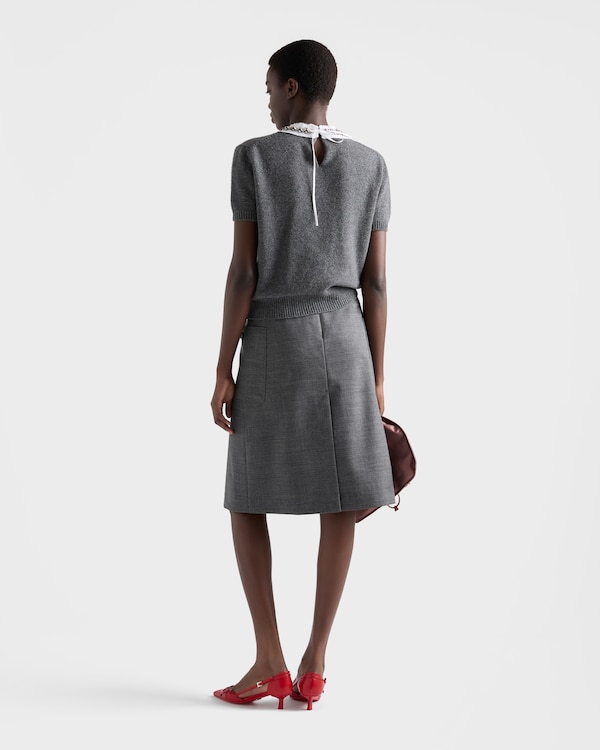Rush stitch pleated skirt - Slate Gray Rush stitch pleated skirt - Slate Gray