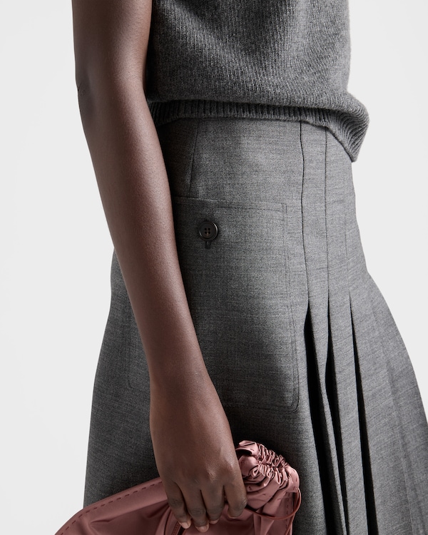Rush stitch pleated skirt - Slate Gray Rush stitch pleated skirt - Slate Gray