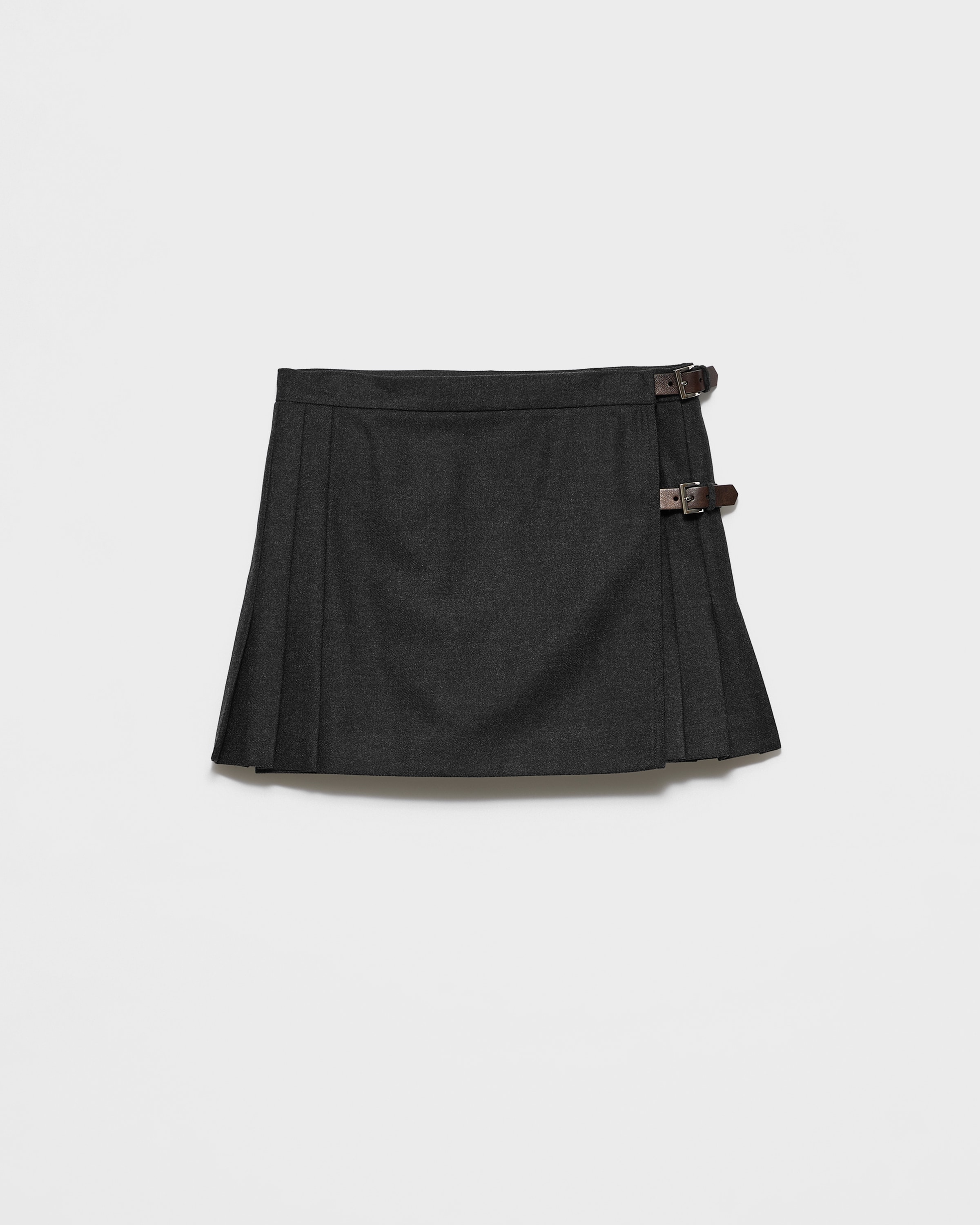 アンスラサイトグレー Re-wool ミニスカート | PRADA - 日本