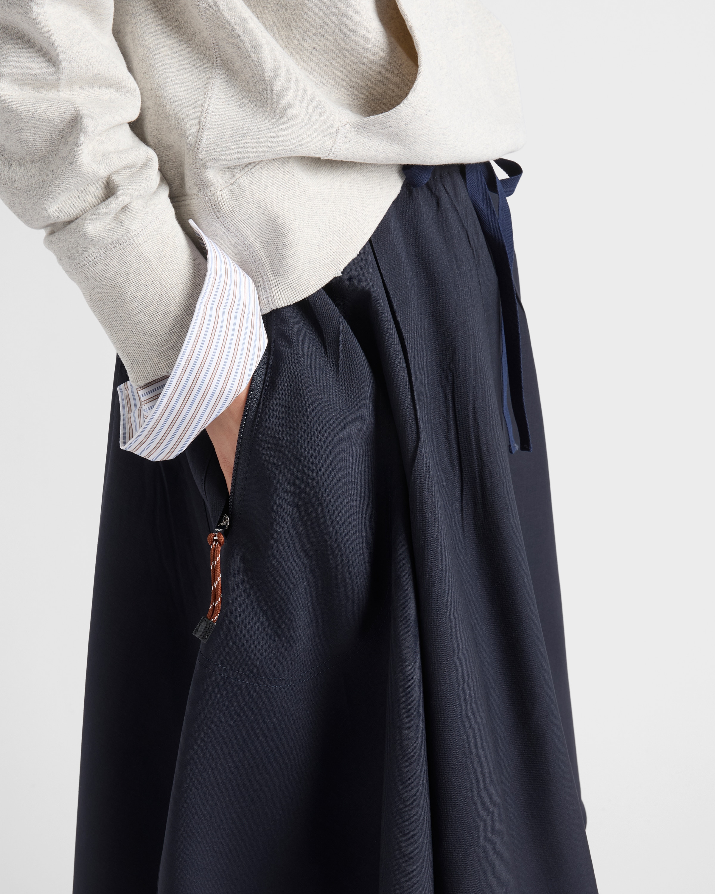 Navy Light Mohair Skirt | PRADA - United States