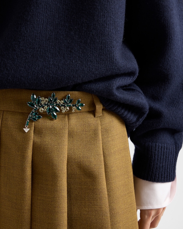 Hopsack midi-skirt - Cinnamon Hopsack midi-skirt - Cinnamon