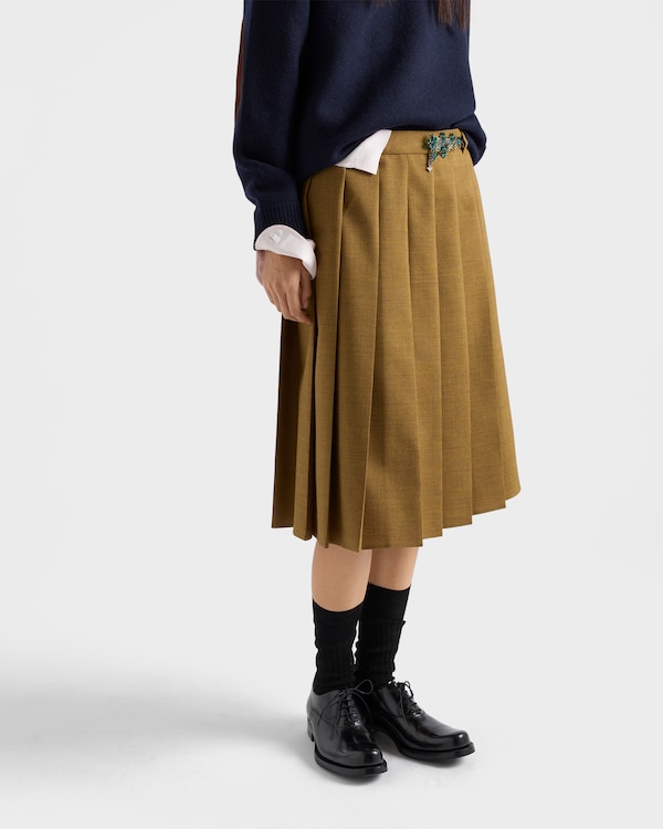Hopsack midi-skirt - Cinnamon Hopsack midi-skirt - Cinnamon