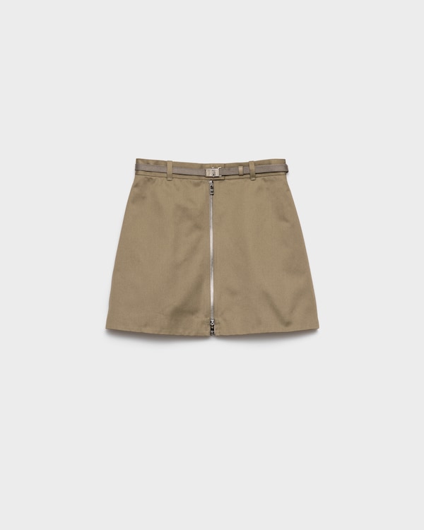 Chino miniskirt with zipper - Clay Grey Chino miniskirt with zipper - Clay Grey
