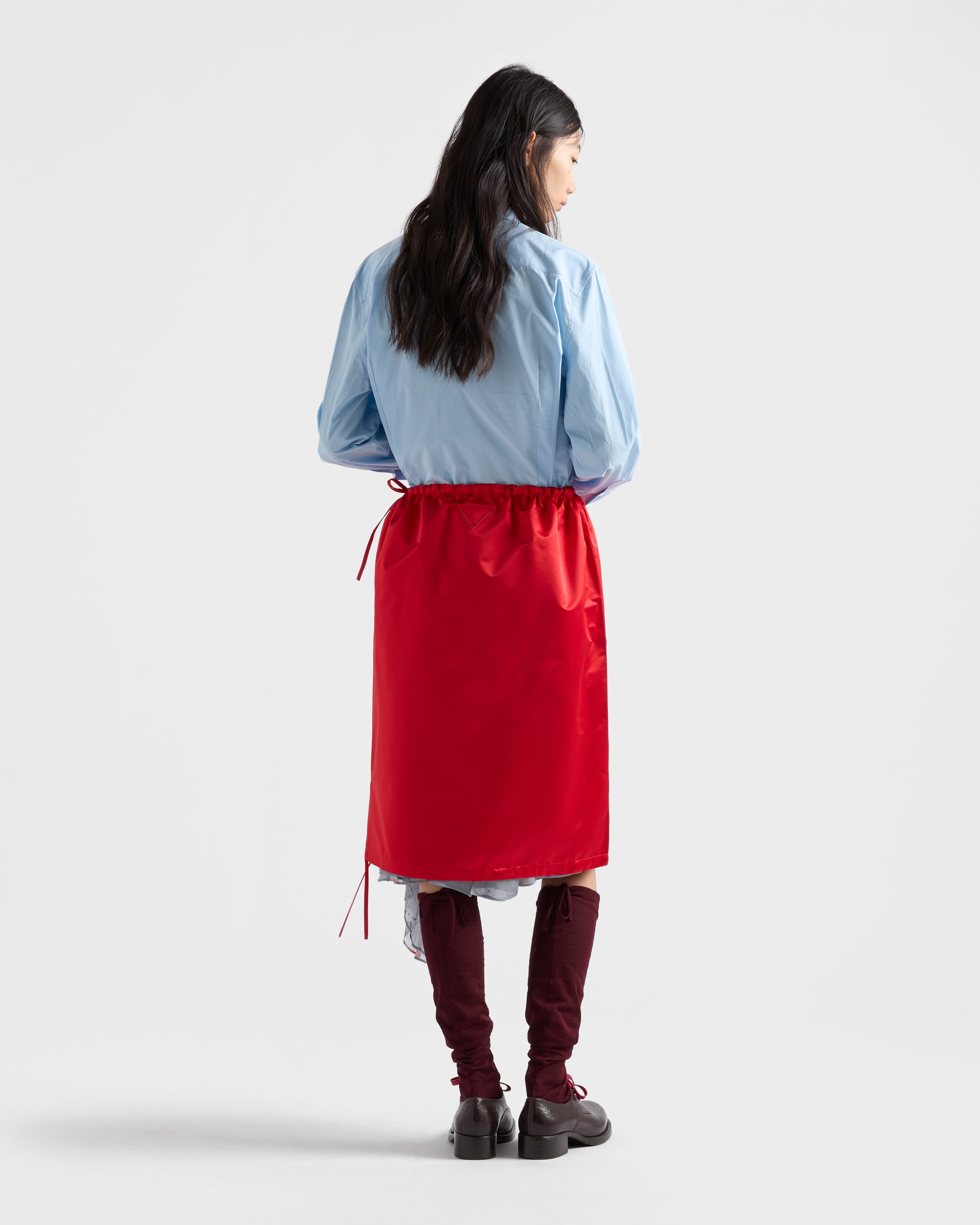 Lacquer Red Satin Skirt | PRADA - United States