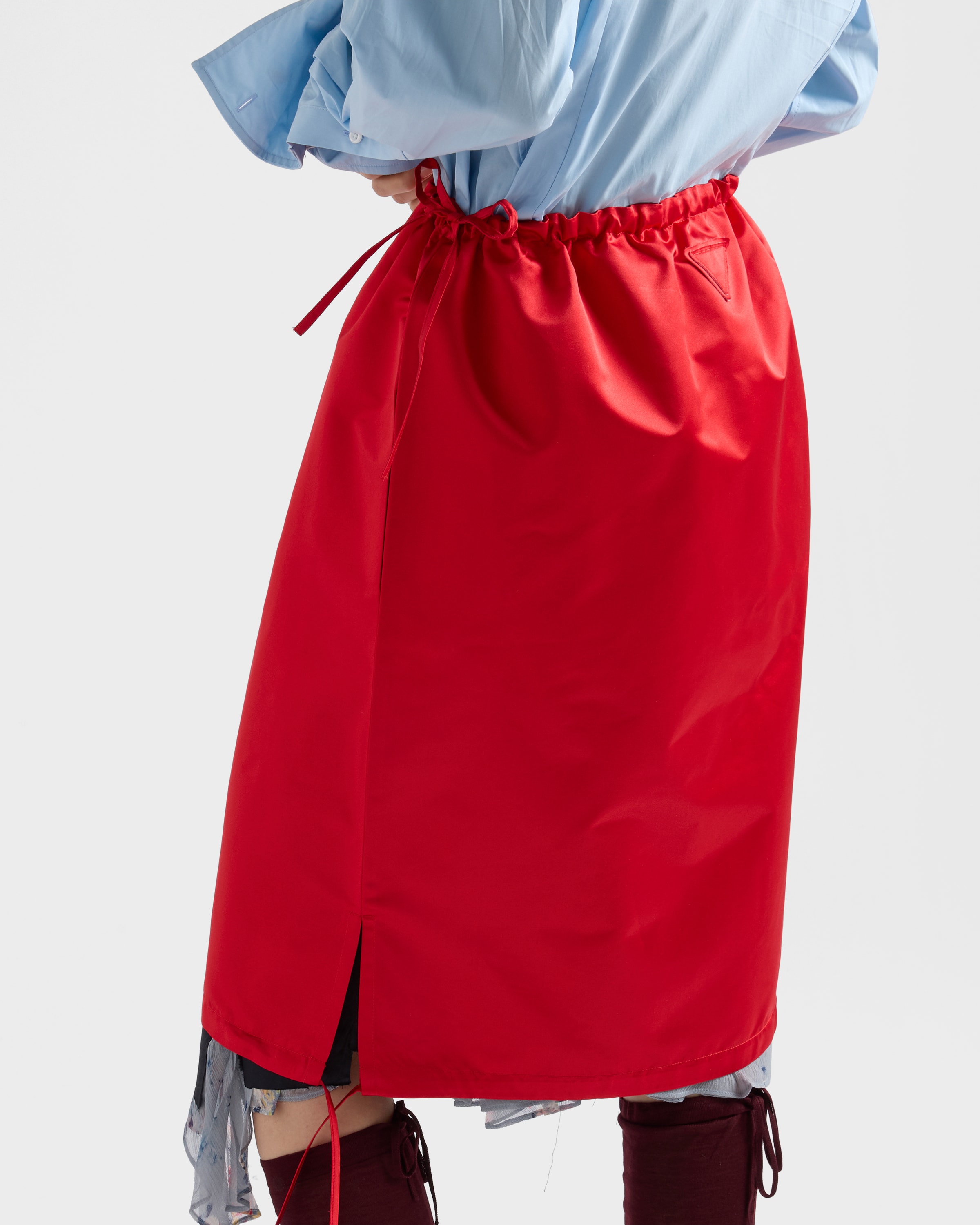 Lacquer Red Satin Skirt | PRADA - United States
