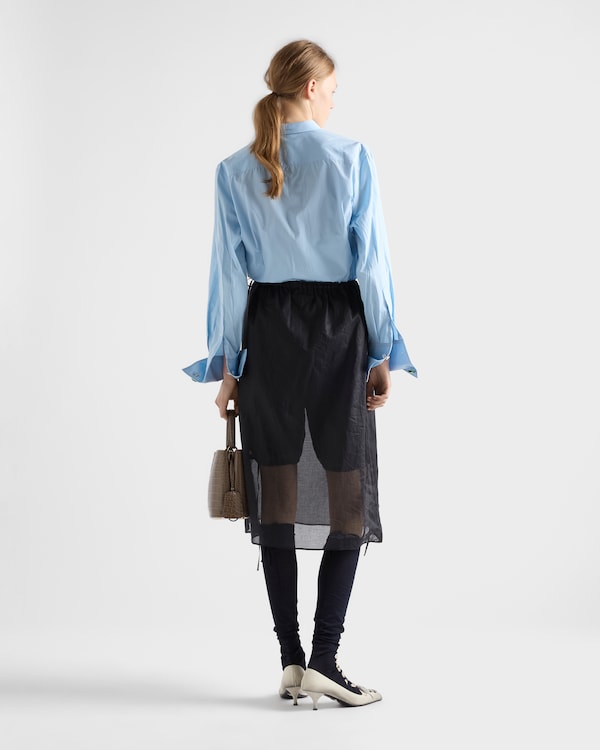 Cotton organdy midi-skirt - Black Cotton organdy midi-skirt - Black