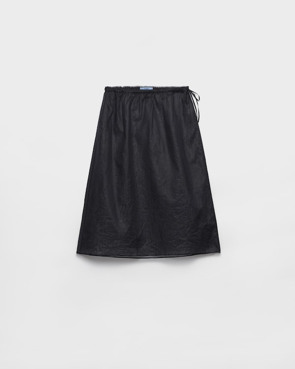 Cotton organdy midi-skirt - Black Cotton organdy midi-skirt - Black