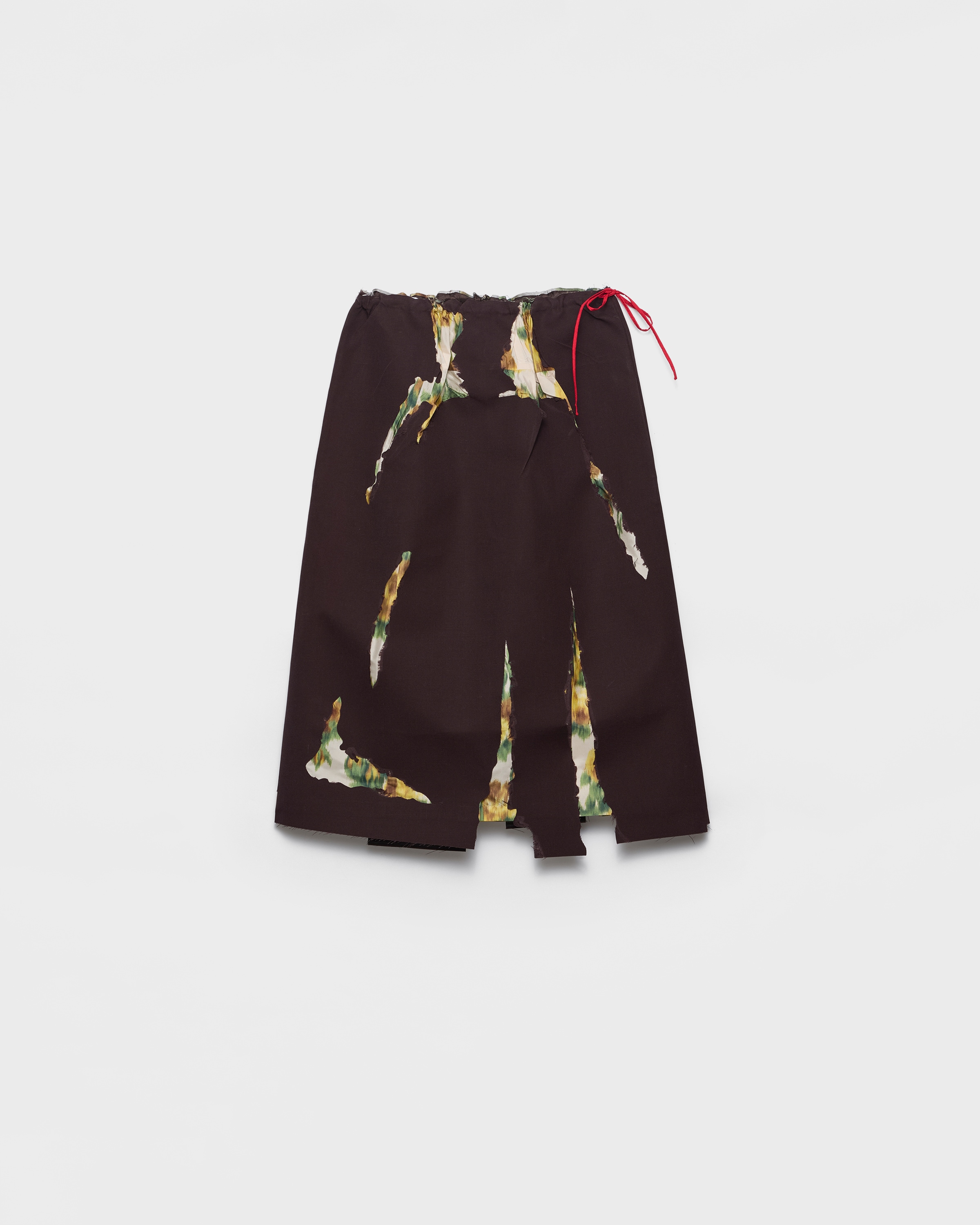 Ebony Bonded Gabardine Skirt With Devoré Effect | PRADA - United