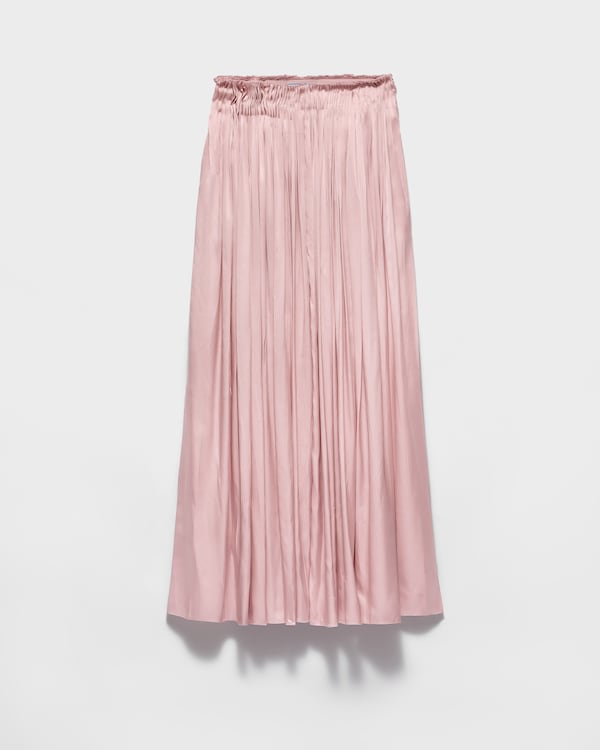 Pleated satin maxi-skirt - Opal Pleated satin maxi-skirt - Opal