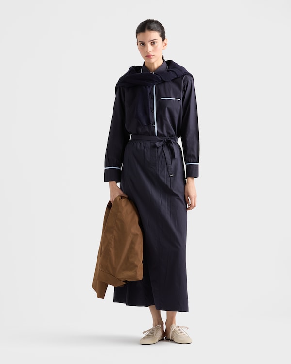 تنورة ماكسي بوبلين - أزرق تنورة ماكسي بوبلين - أزرق