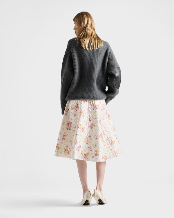 Floral print quilted satin circle skirt Floral print quilted satin circle skirt