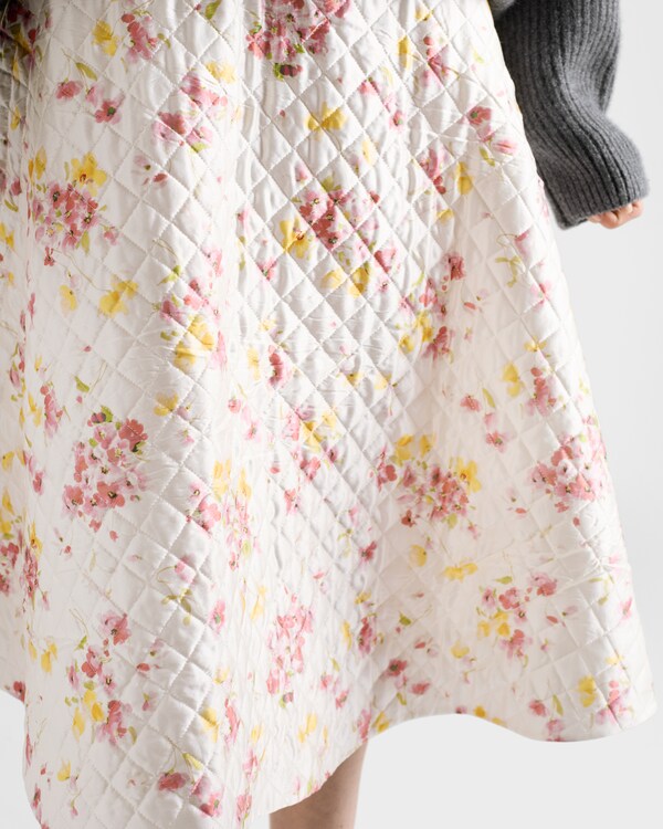 Floral print quilted satin circle skirt Floral print quilted satin circle skirt
