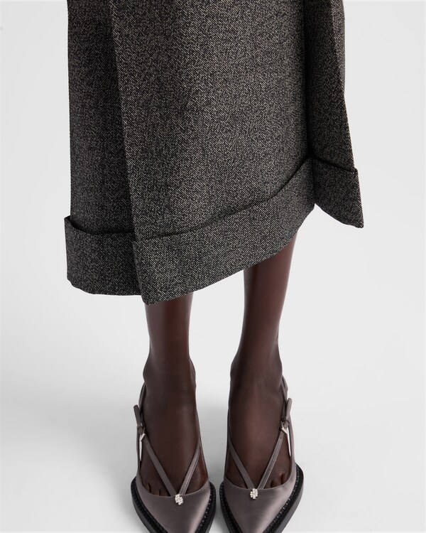 Mouliné wool midi-skirt Mouliné wool midi-skirt