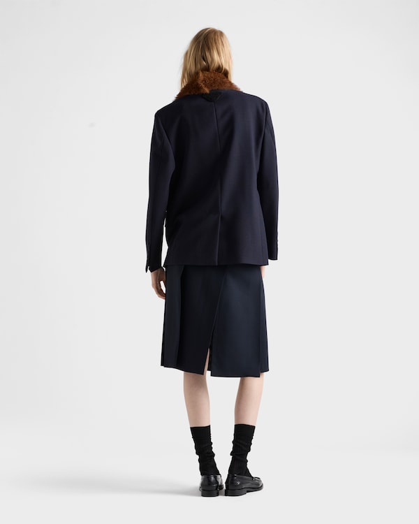 Falda de tela de panamá de lana Falda de tela de panamá de lana