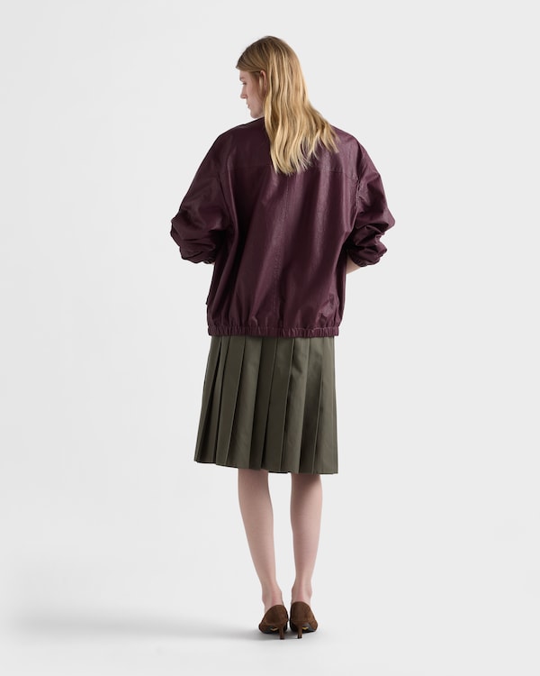 Pleated poplin midi-skirt - Military Green Pleated poplin midi-skirt - Military Green