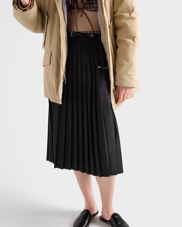 Pleated wool flannel skirt Pleated wool flannel skirt
