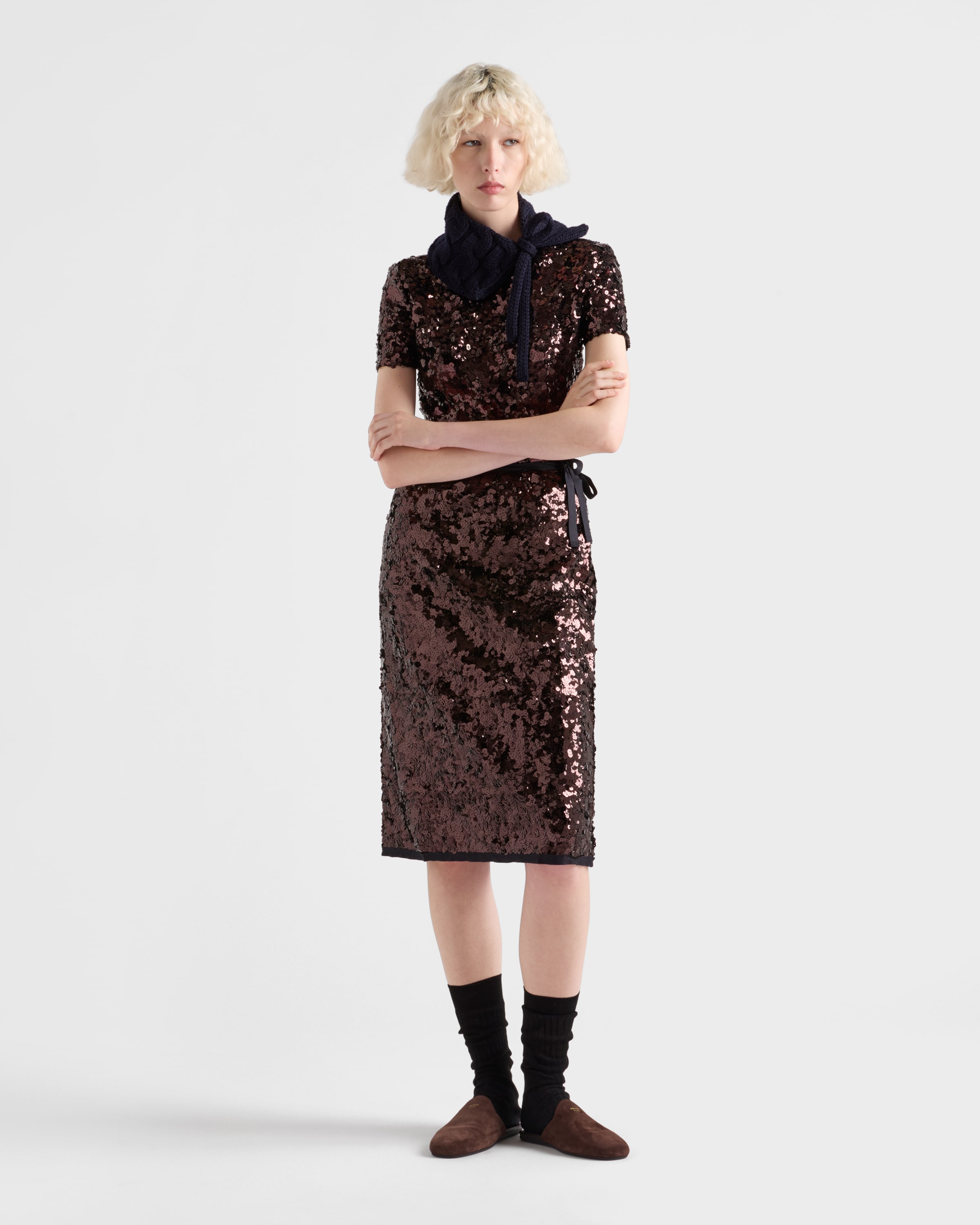 Plum Embroidered sequin skirt | PRADA