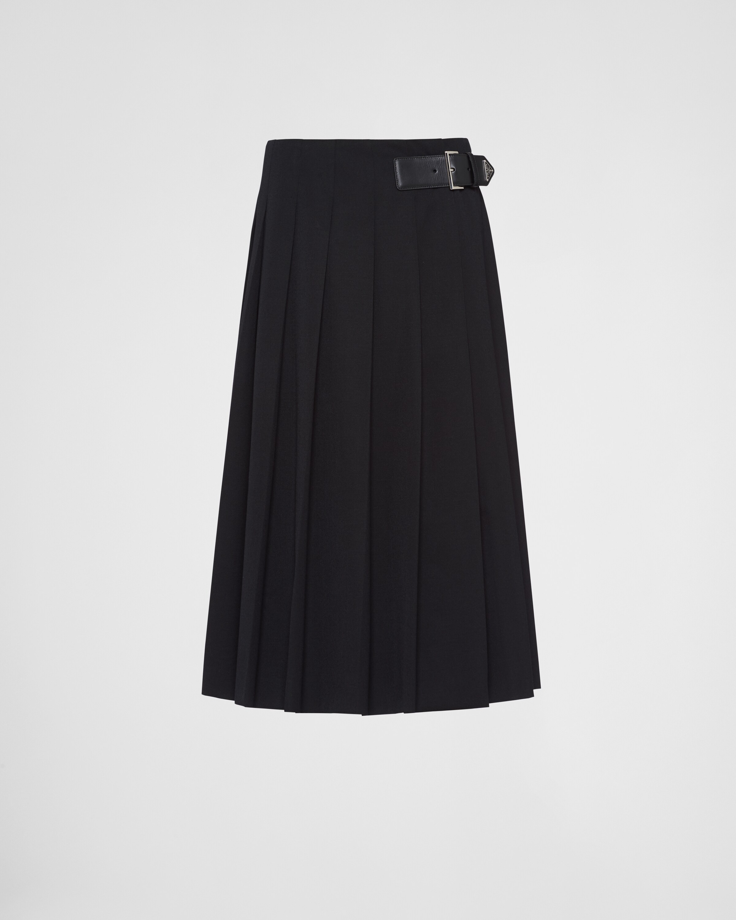 Shop Prada Gabardine Midi Skirt In Black