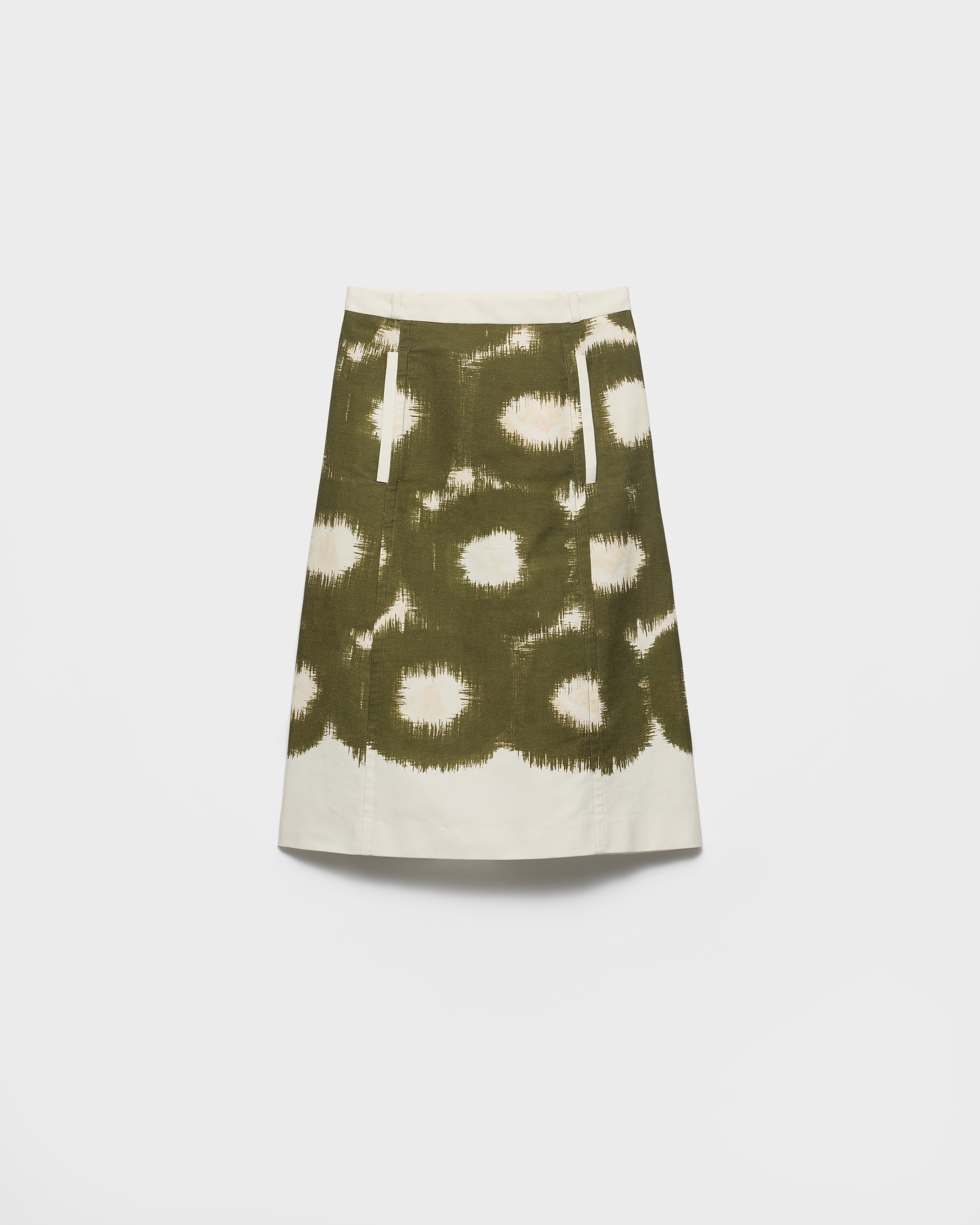 Forest Green Printed canvas skirt | PRADA - United States