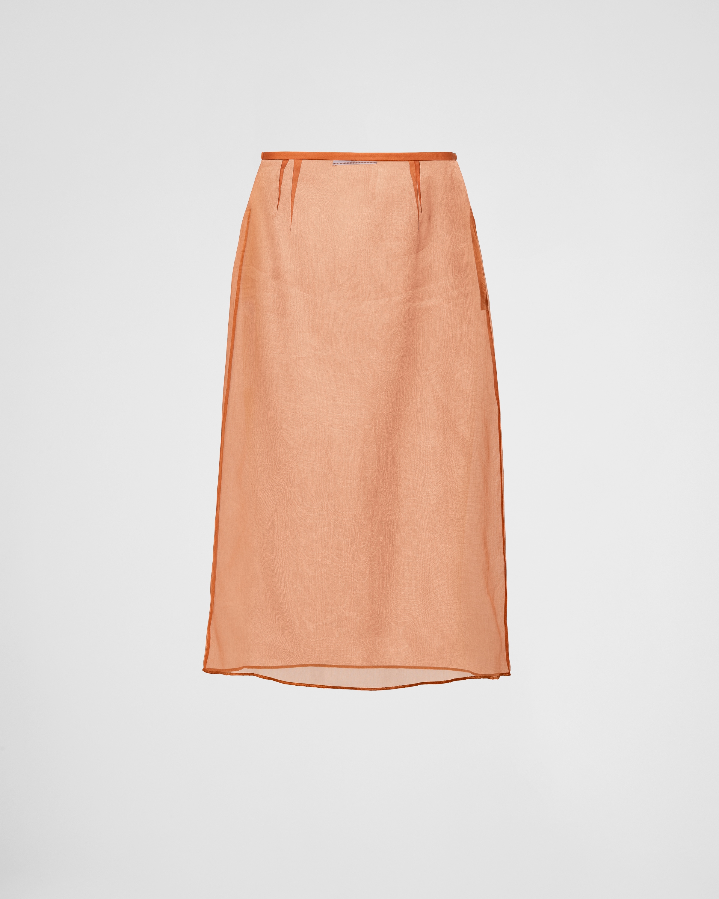 Prada Organza Midi-skirt In Rust
