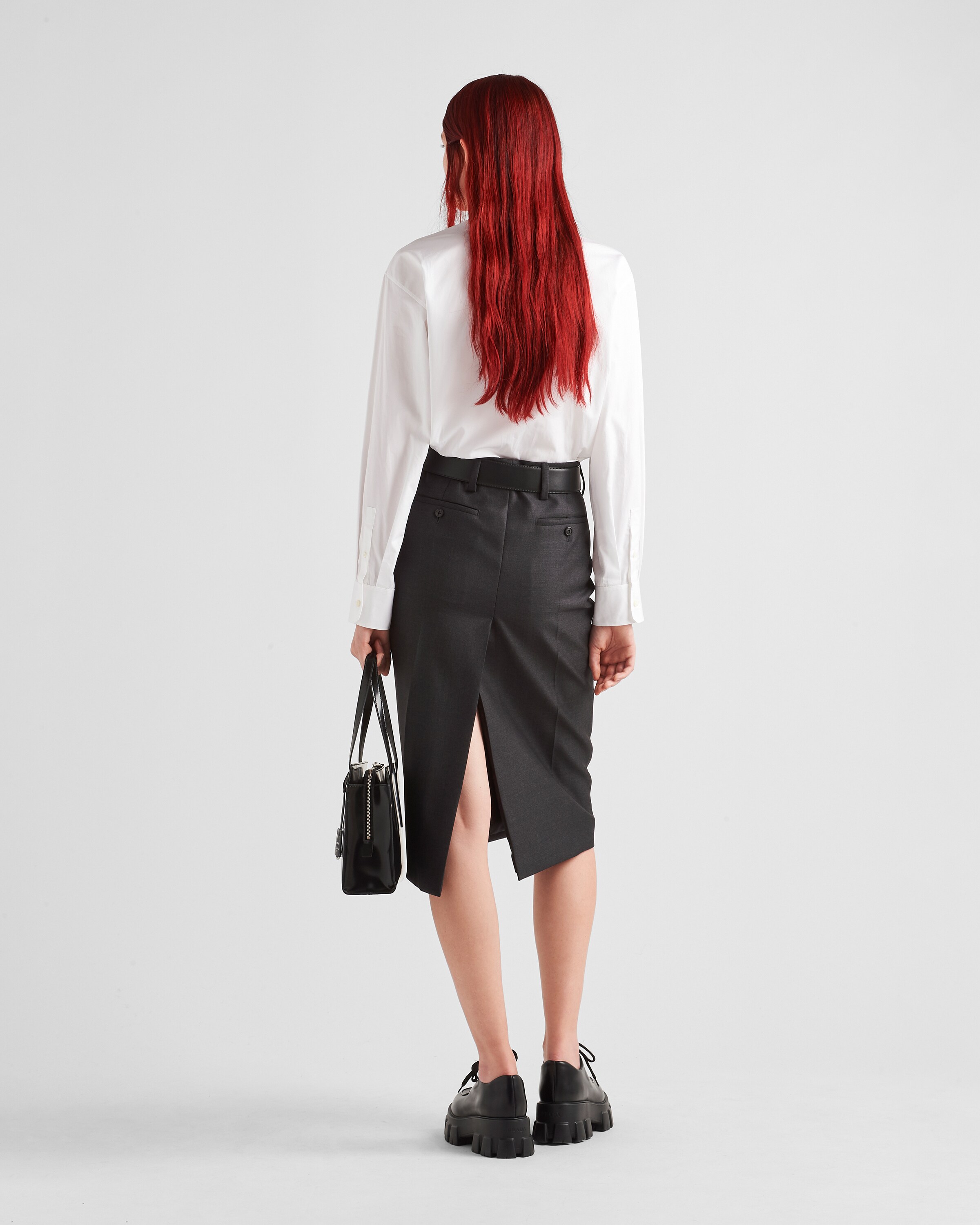 Prada Jupe en gabardine de laine 5