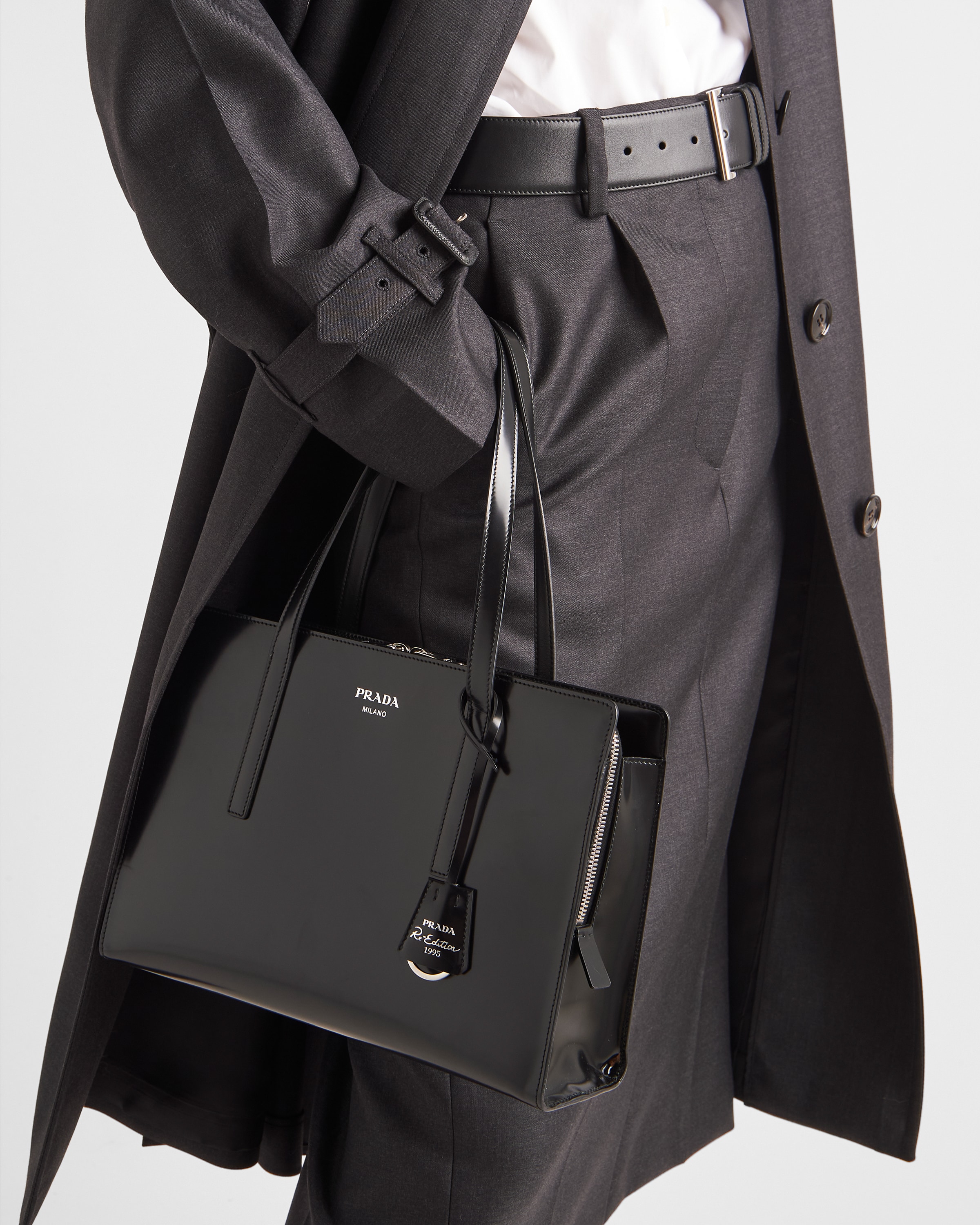 Anthracite Gray Wool gabardine skirt | Prada