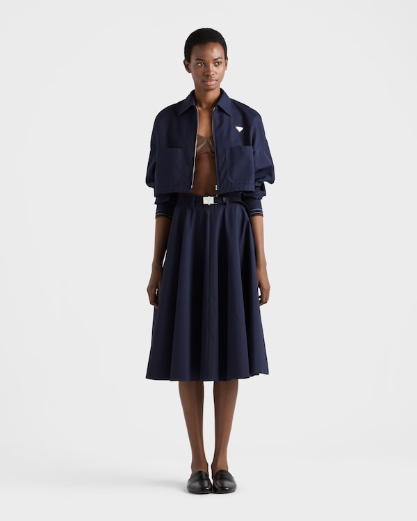 Falda midi de popelín - Azul Falda midi de popelín - Azul