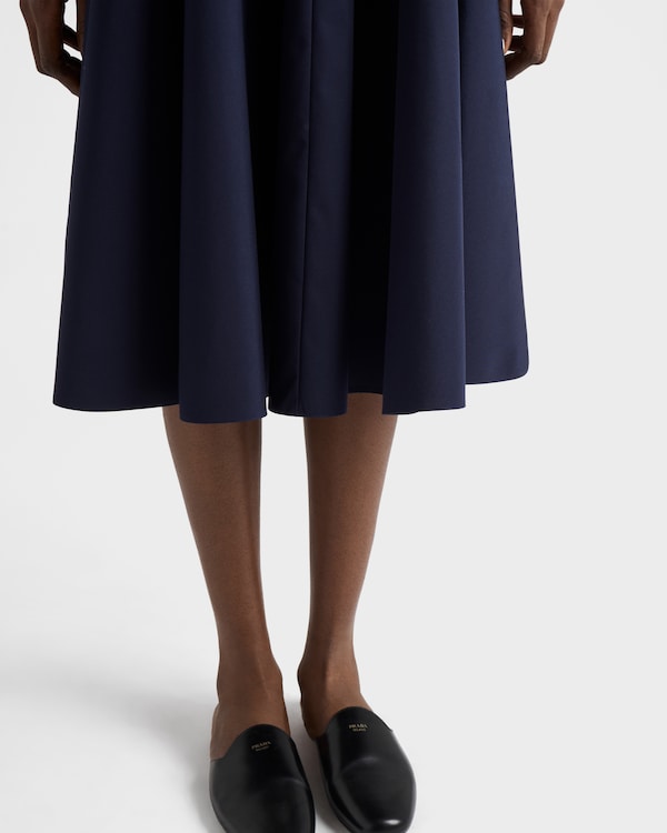 Falda midi de popelín - Azul Falda midi de popelín - Azul