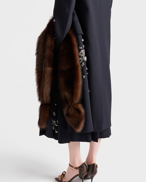 Embroidered rush stitch midi-skirt Embroidered rush stitch midi-skirt