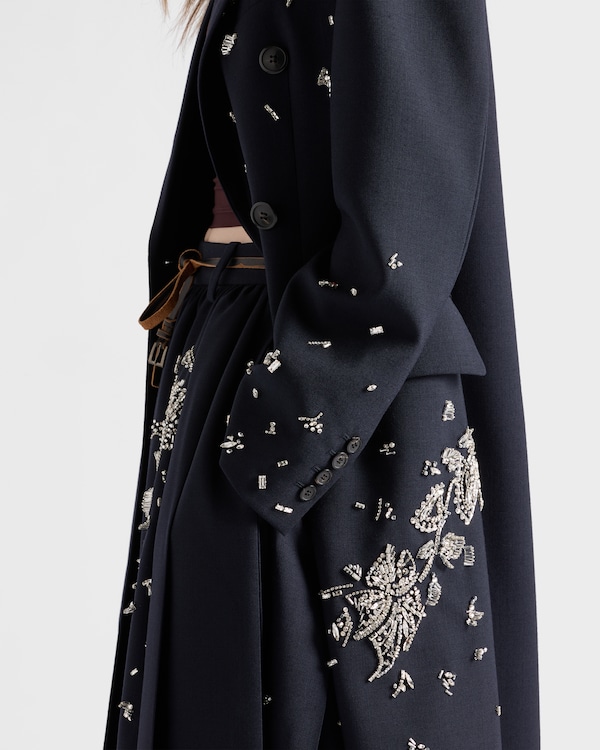 Embroidered rush stitch midi-skirt Embroidered rush stitch midi-skirt