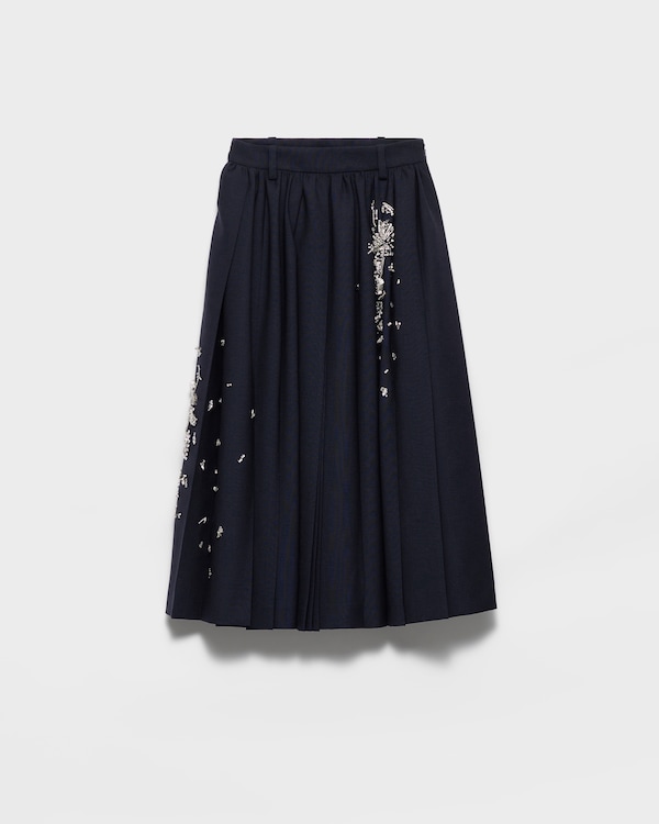 Embroidered rush stitch midi-skirt Embroidered rush stitch midi-skirt