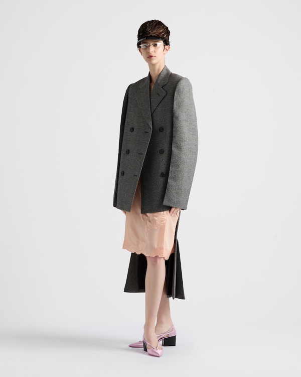 Embroidered habutai silk skirt - Apricot Embroidered habutai silk skirt - Apricot