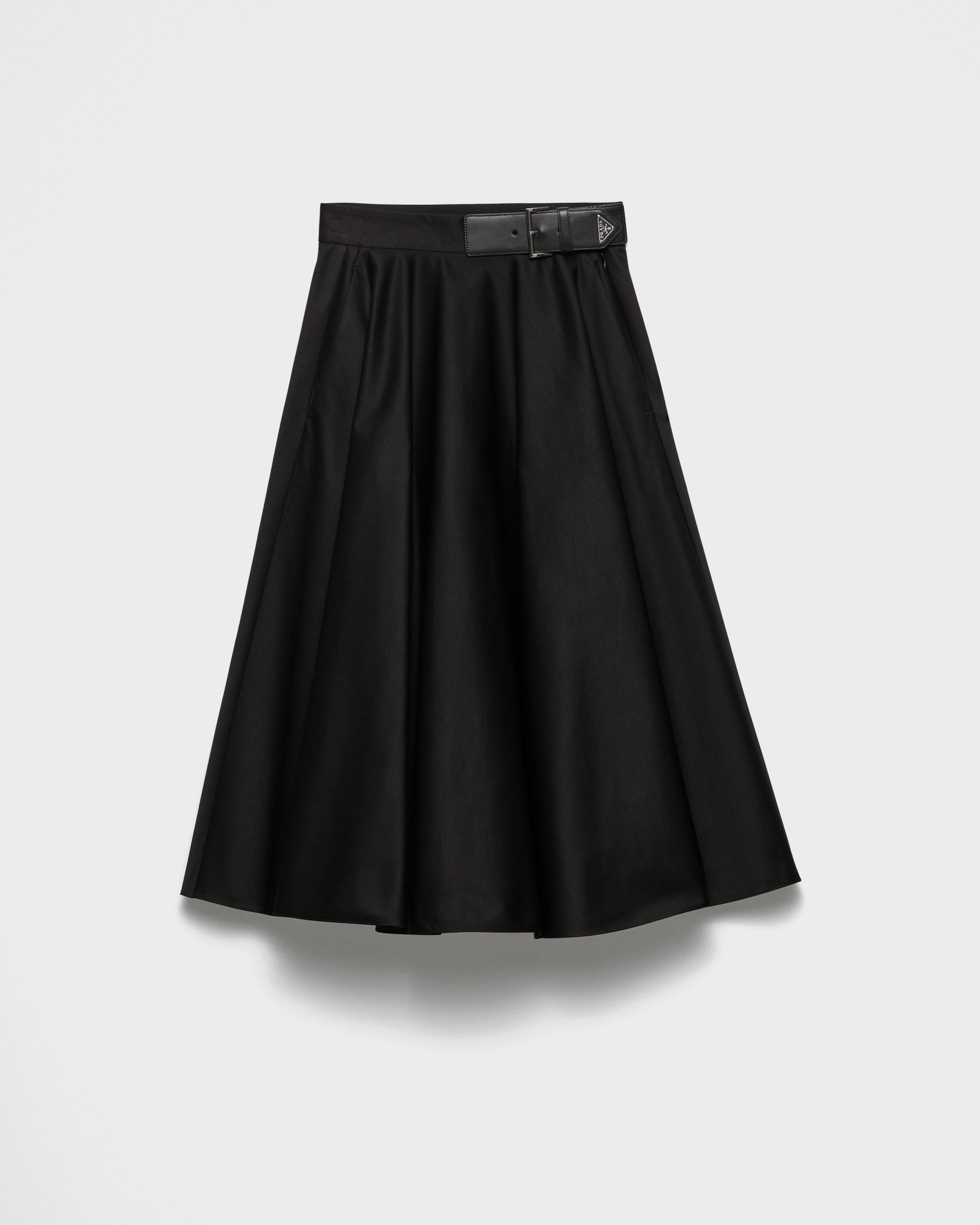 Prada Chino Circle Midi-skirt In Black
