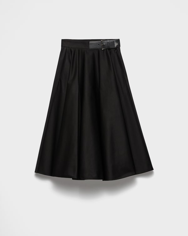 Navy Striped old poplin full skirt | PRADA