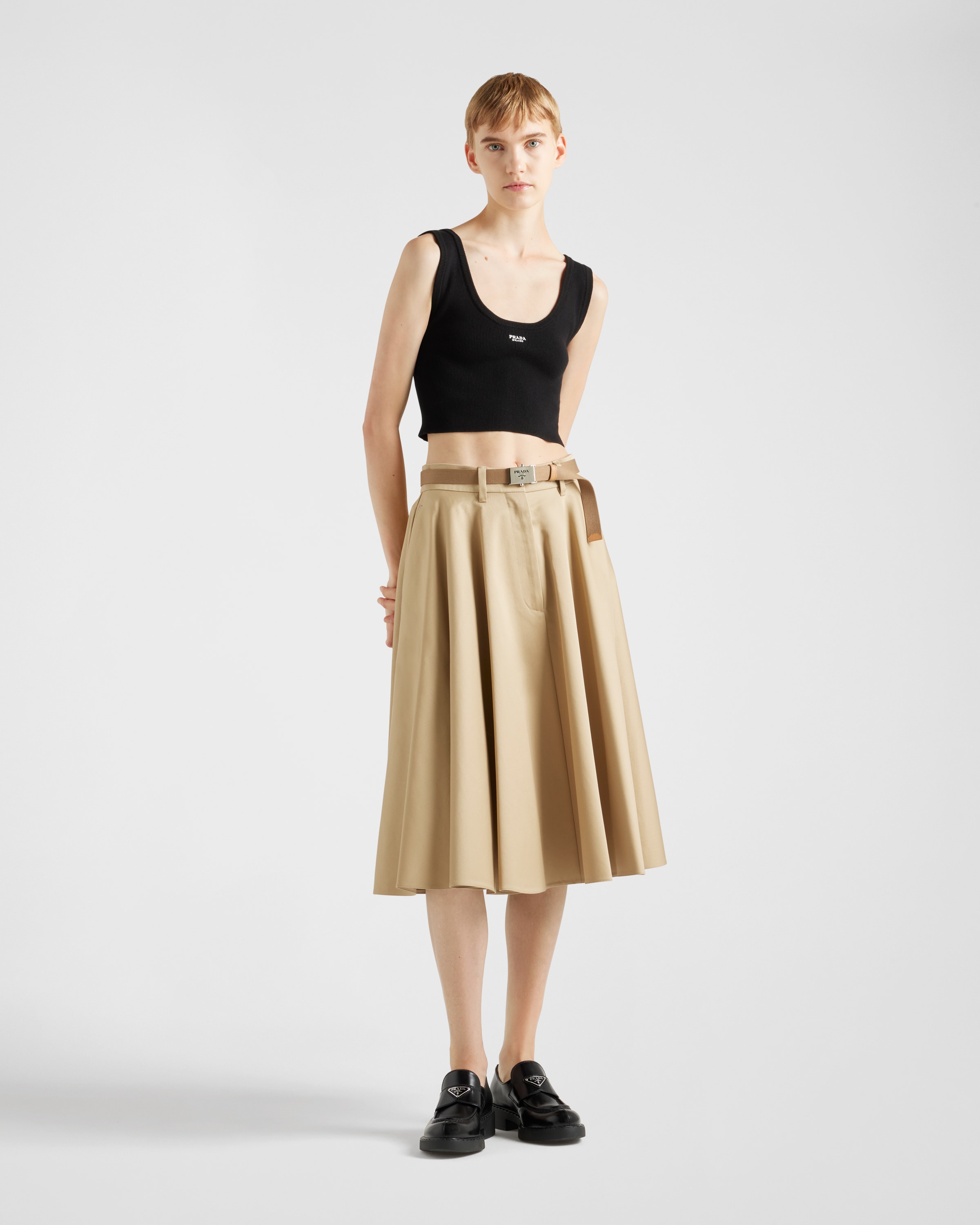 Cord Chino midi-skirt | PRADA