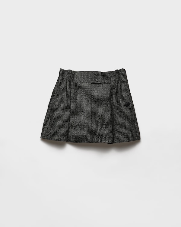スカート Prada Dark Grey Flannel Skirt Anthracite Gray Pleated wool flannel skirt | PRADA